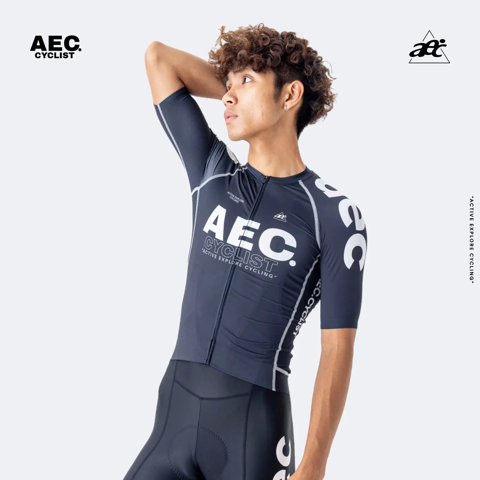 AEC Men's Wind Speed Series Black Short Sleeve Road Cycling Jersey