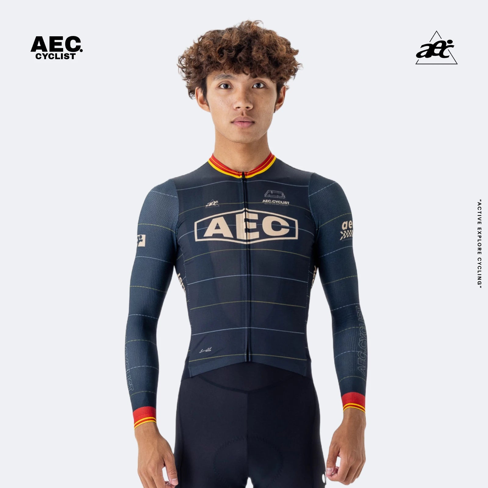 AEC Men's Parallel Line Series Long Sleeve Cycling Jersey